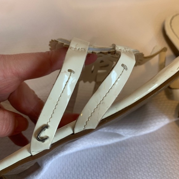 Sam Edelman Circus Thong Sandals Flip Flops Off White Patent Leather Women’s 8W - Picture 4 of 8